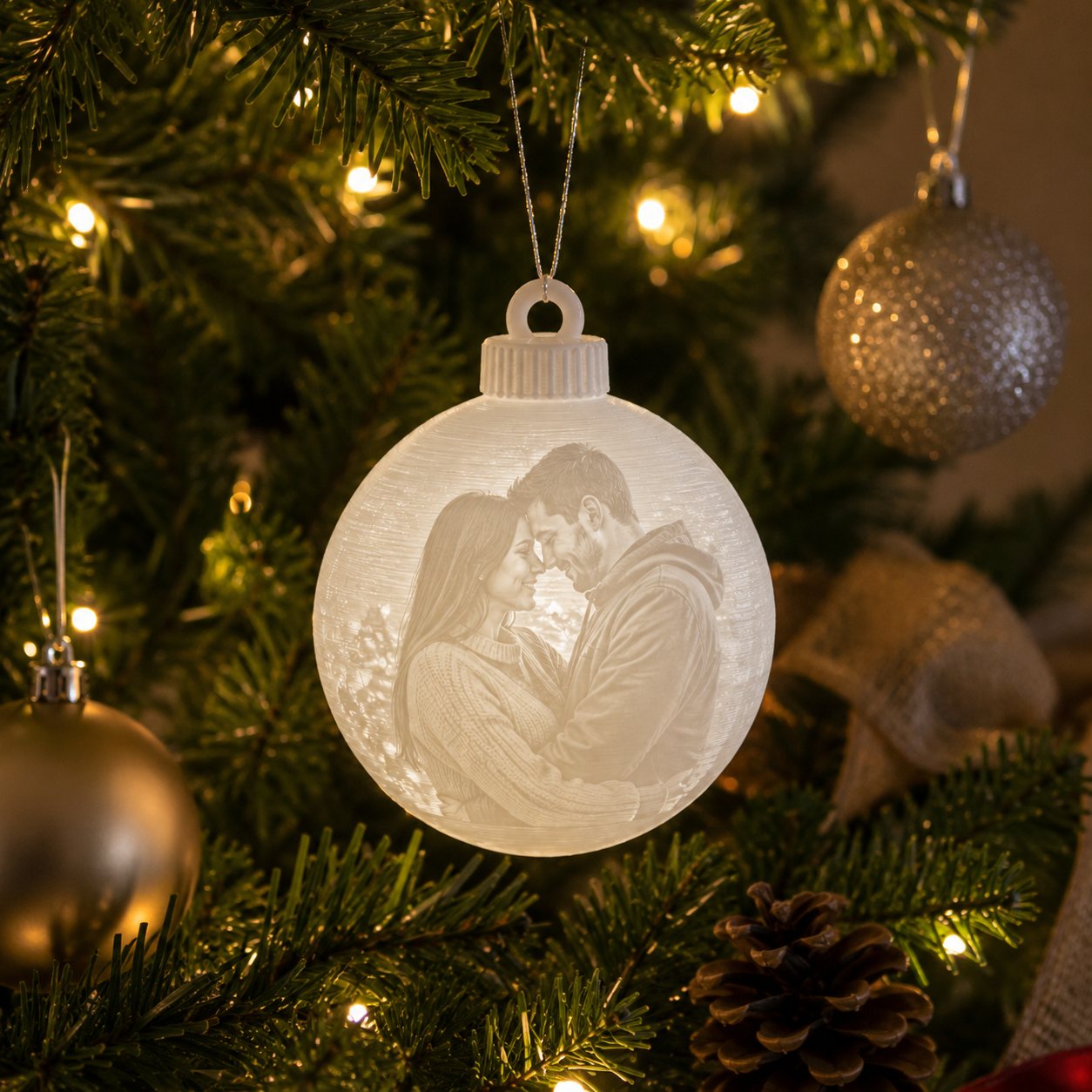 Pallina di Natale litofanica